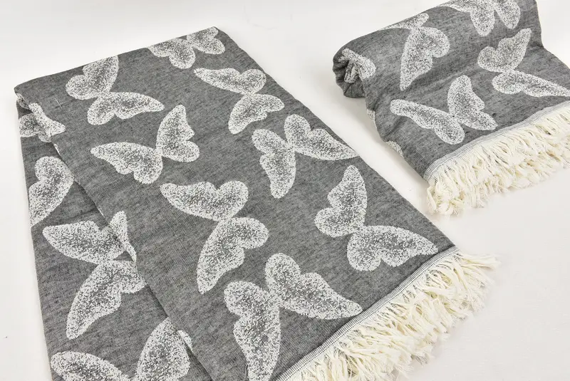 Bridal Shower Favors, 68x36 Cotton Butterfly Pattern Towel, Mother Of The Groom Gift, Bachelorette Party Decorations, Personalized Turkish Towel - 7