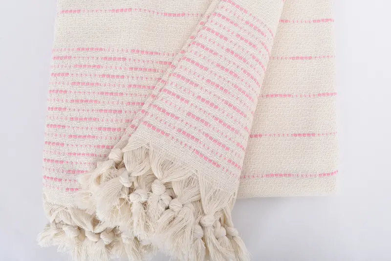 Bachelorette Party Favors, Turkish Throw Blanket, 98x92 Cotton Striped Design Towel, Bridal Shower Favors, Wedding Favors, Personalized Blanket - 8