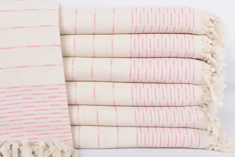 Bachelorette Party Favors, Turkish Throw Blanket, 98x92 Cotton Striped Design Towel, Bridal Shower Favors, Wedding Favors, Personalized Blanket - 1