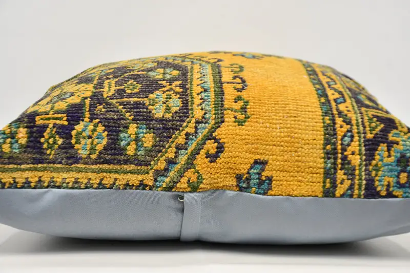 Cushion Case, Kilim Pillow, Vintage Pillow, 32x32 Orange Pillow, Muted Pillow Case, Vintage Kilim Throw Pillow, Bohemian Cushion Pillow - 5