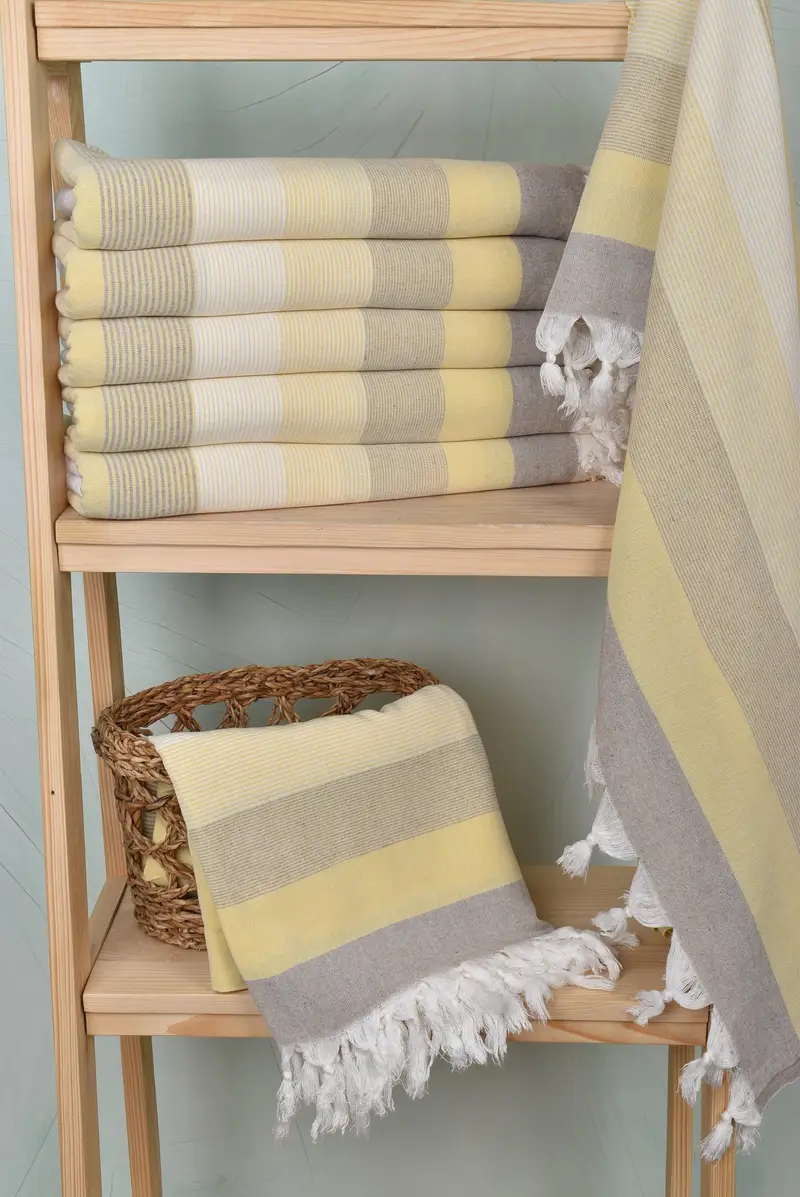 Quick-Dry Beach Towel, Personalized Turkish Towel, Beach Towel Monogram, 68x40 Cotton Striped Towel, Luxury towel, Best Friend Gift Ideas - 3
