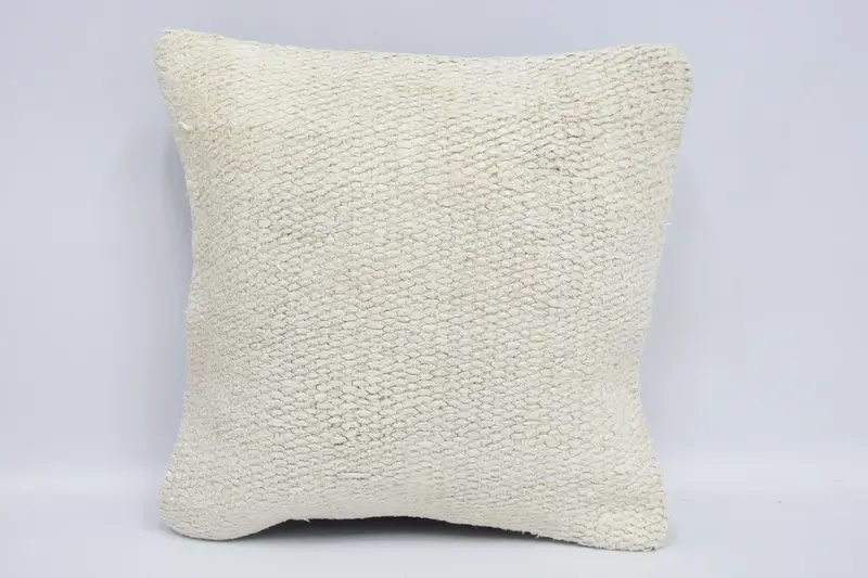 Seasonal Decor Vintage White Pillow Cover, Moroccan 12x12 inch Striped Small Square Pillowcase - 1