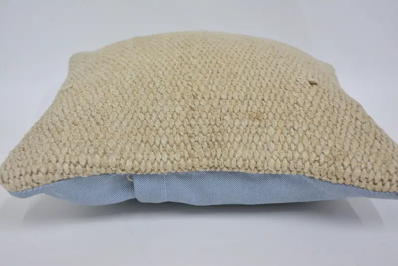 Handmade Throw Pillow Case, Kilim Pillow Cover, Decorative Pillow Sham, Pillow Case, 14x14 Beige Pillow Cover, Antique Pillows, Turkish Kilim Pillow - 5