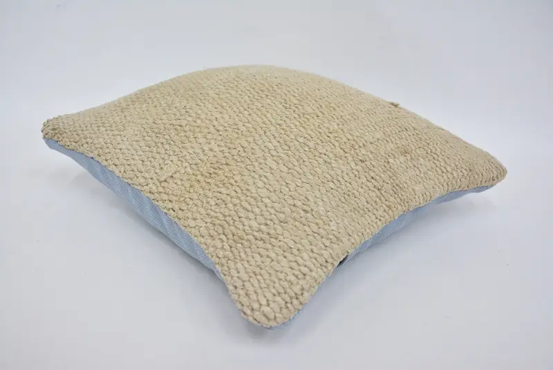 Handmade Throw Pillow Case, Kilim Pillow Cover, Decorative Pillow Sham, Pillow Case, 14x14 Beige Pillow Cover, Antique Pillows, Turkish Kilim Pillow - 6