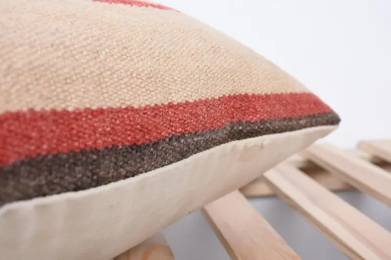 Seat Pillow, Cushion Case, Boho Pillow Sham Cover, 20x20 Beige Cushion, Antique Pillows, Bench Pillow Case, Kilim Cushion Sham - 7