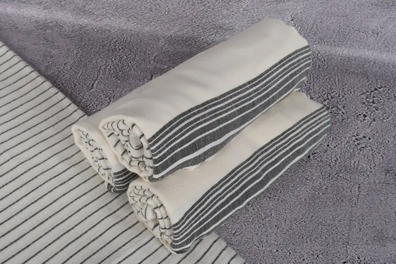 68x36 Cotton Striped Towel, Memorial Gift, Luxury towel, Turkish hand towel, Turkish towel, Custom Name Towel, Beach Wedding Favor, Spa Gift Towel - 7