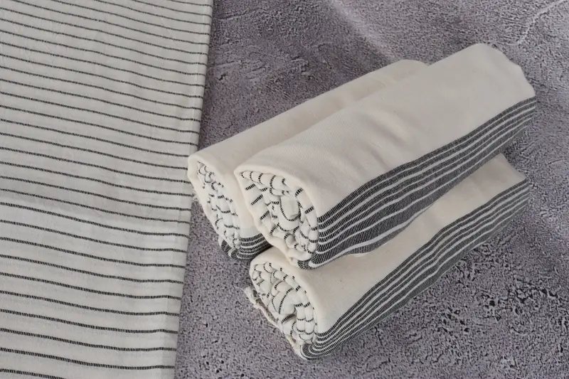68x36 Cotton Striped Towel, Memorial Gift, Luxury towel, Turkish hand towel, Turkish towel, Custom Name Towel, Beach Wedding Favor, Spa Gift Towel - 8