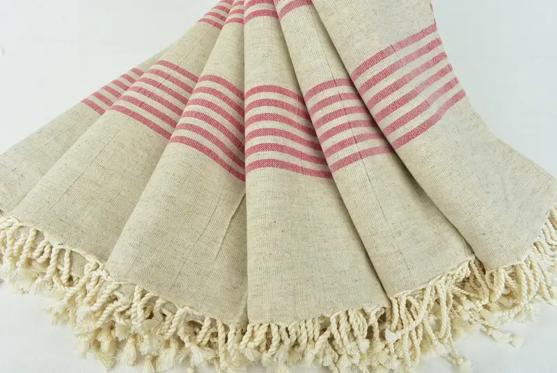 70x40 Linen Striped Towel, Bridesmaid Towel, Quick-dry towel, Oversized Beach Towel, Soft towel, Bridal Shower Gifts, Cute Beach Towel, Gift For Him - 4
