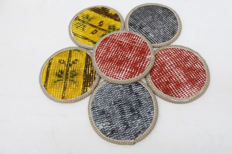 Posavasos redondo boho beige y marrón, posavasos boho único