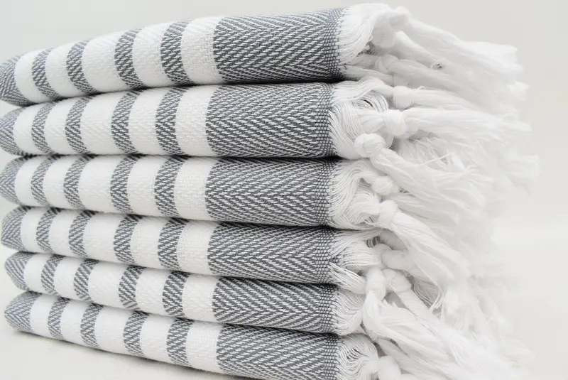 Personalized Gift For Him, Monogram Turkish Bath Towel, Turkish Towel Hand Towel, Custom Hand Towel, Small Bath Towels, 40x20 Cotton Zig zag Towel - 4