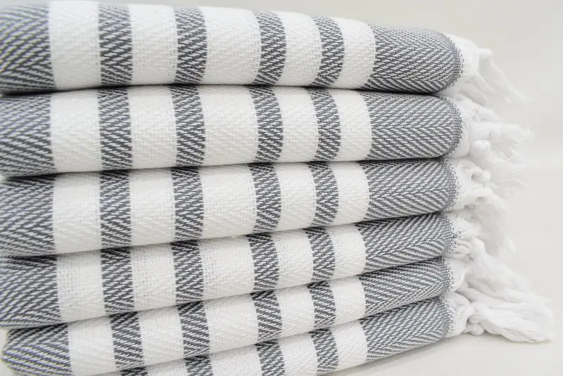 Personalized Gift For Him, Monogram Turkish Bath Towel, Turkish Towel Hand Towel, Custom Hand Towel, Small Bath Towels, 40x20 Cotton Zig zag Towel - 3