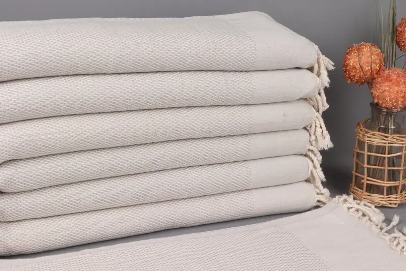 Personalized Dish Towel Light Gray Polka Dot, Organic Cotton, 24x44 Inches