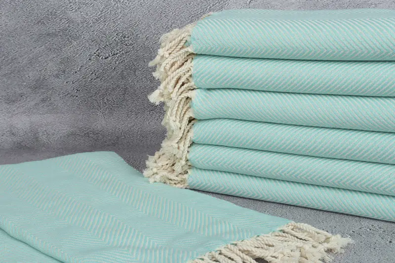 Bride Gift, Yoga Towel, Housewarming Gift, Wedding Gift, Bachelor Party Favors, Turkish towel, Beach Size Towel, 70x40 Cotton Herringbone Towel - 2