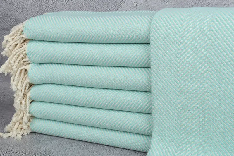 Bride Gift, Yoga Towel, Housewarming Gift, Wedding Gift, Bachelor Party Favors, Turkish towel, Beach Size Towel, 70x40 Cotton Herringbone Towel - 1