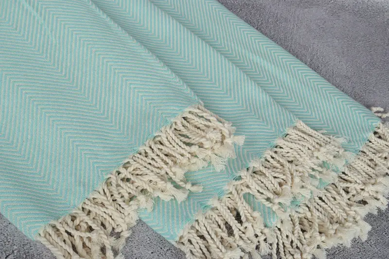 Bride Gift, Yoga Towel, Housewarming Gift, Wedding Gift, Bachelor Party Favors, Turkish towel, Beach Size Towel, 70x40 Cotton Herringbone Towel - 5