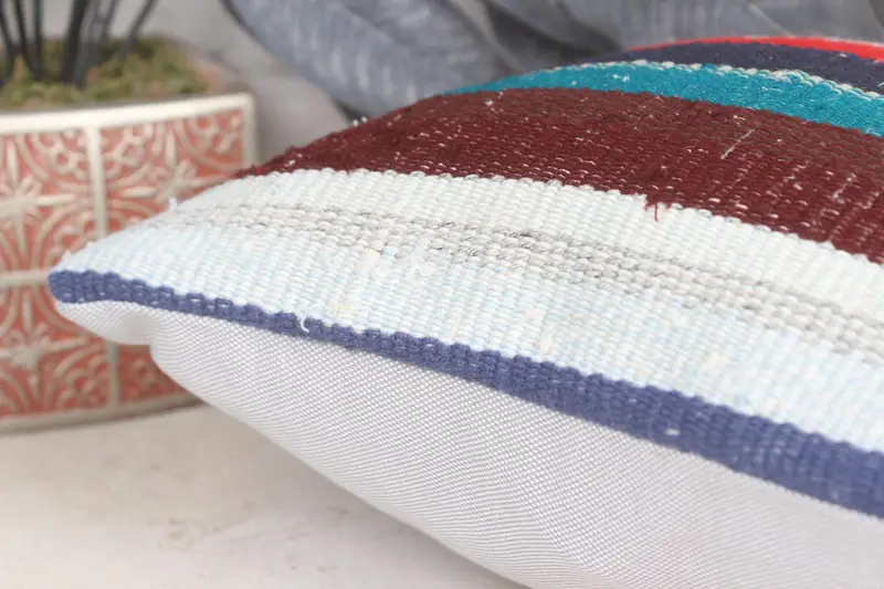 Customized Pillow Case, Pillow Case, Antique Pillows, Boho Pillow Sham Cover, 12x12 Blue Cushion Cover, Vintage Pillow, Neutral Throw Pillow Sham - 7