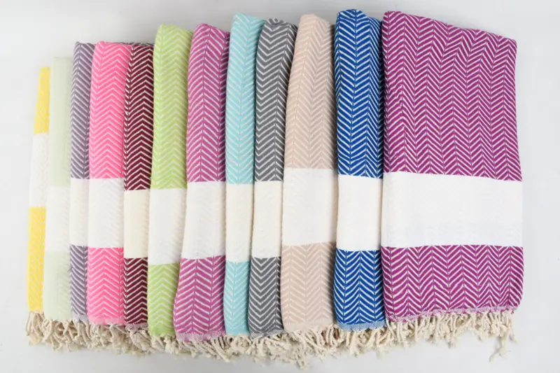 Lightweight towel, Girls Weekend Favors, Turkish Towel Set, 70x40 Cotton Zig zag Towel, Wedding Favors, Wedding Gift For Bride, Quick-dry peshtemal - 4