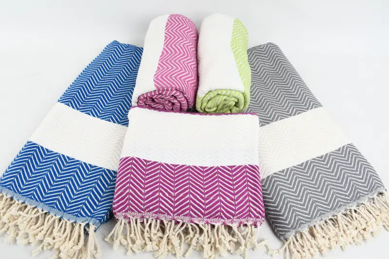 Lightweight towel, Girls Weekend Favors, Turkish Towel Set, 70x40 Cotton Zig zag Towel, Wedding Favors, Wedding Gift For Bride, Quick-dry peshtemal - 7