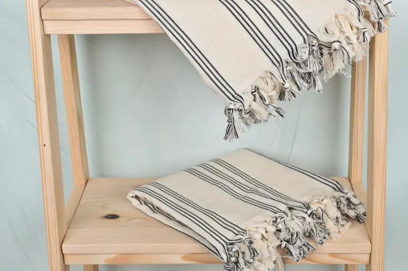 Turkish bath towel, Peshtemal Towel, Guest Towel, 70x40 Cotton Striped Towel, Handmade Turkish Towel, Bachelorette Party Gifts, Gift For Best Friend - 5
