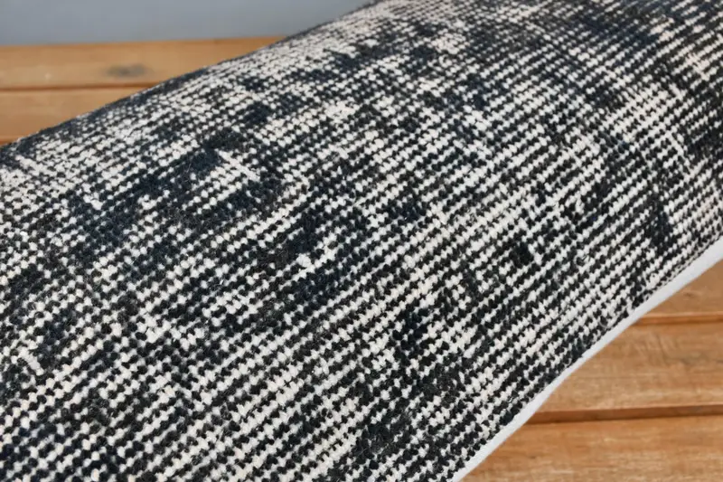 Home Decor Pillow, Interior Designer Pillow, Pillow Case, Nomadic Cushion Case, 12x24 Black Pillow Sham, Throw Kilim Pillow - 3