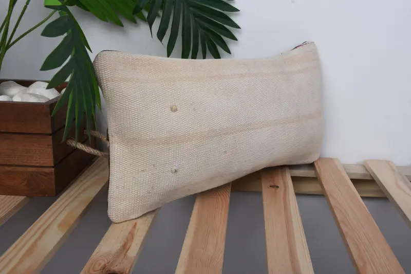 Pillow Sham, Aesthetic Pillow Sham, Interior Designer Pillow, Home Decor Pillow, 8x16 Beige Cushion, Outdoor Bolster Cushion Case, Kilim Pillow - 4