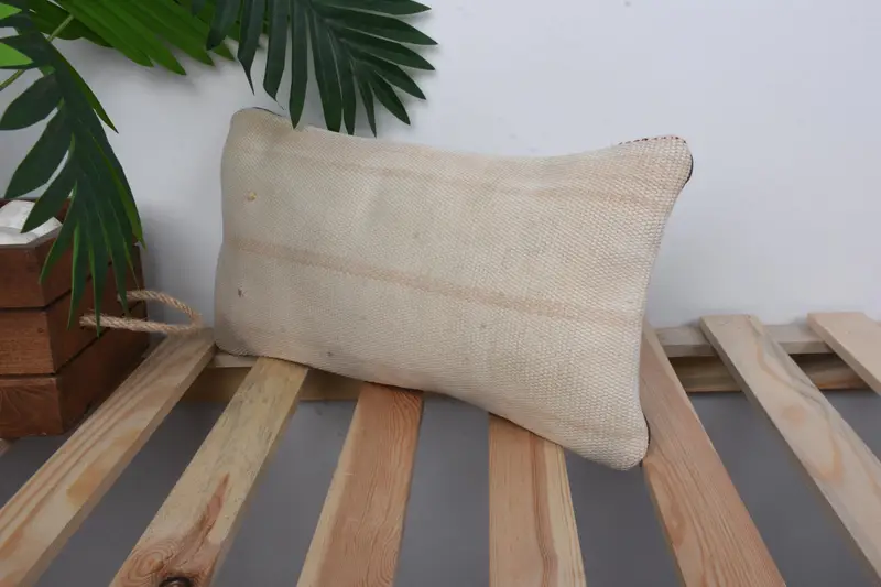 Pillow Sham, Aesthetic Pillow Sham, Interior Designer Pillow, Home Decor Pillow, 8x16 Beige Cushion, Outdoor Bolster Cushion Case, Kilim Pillow - 5