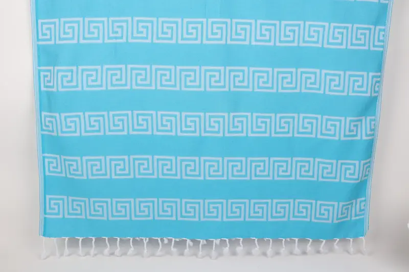 Custom Turkish Towel Turquoise Patterned Beach Towel, 40x71 Inches