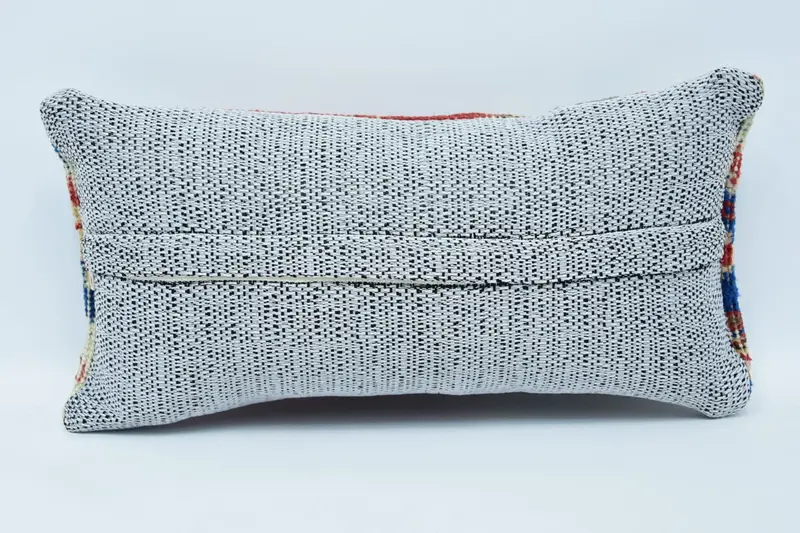 8x16 Red Pillow Case, Handmade Kilim Cushion, Turkish Pillow, Pillow Sham, Hippie Throw Cushion, Kilim Pillow Cover, Outdoor Bolster Cushion Case - 6