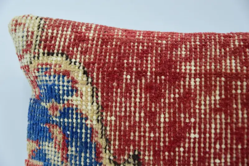 8x16 Red Pillow Case, Handmade Kilim Cushion, Turkish Pillow, Pillow Sham, Hippie Throw Cushion, Kilim Pillow Cover, Outdoor Bolster Cushion Case - 2