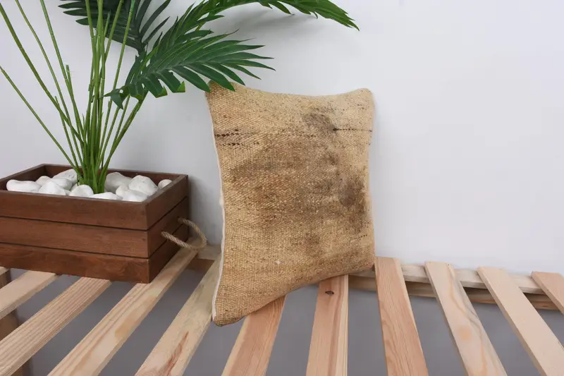 Pillow Case, Home Decor Pillow, Gift Pillow, Turkish Corner Cushion Case, 12x12 Beige Cushion Case, Luxury Pillow Cover, Turkish Kilim Pillow - 4