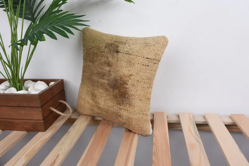 Pillow Case, Home Decor Pillow, Gift Pillow, Turkish Corner Cushion Case, 12x12 Beige Cushion Case, Luxury Pillow Cover, Turkish Kilim Pillow - 5