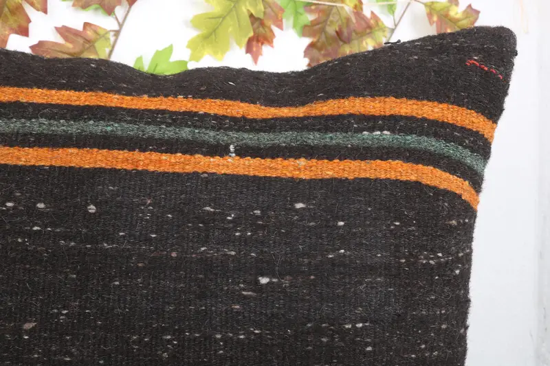 Garden Pillow Case, Sofa Pillow, Turkish Pillow, Bench Pillow Cover, Vintage Kilim Pillow, Boho Pillow, 24x24 Brown Pillow Cover, Cushion Case - 6