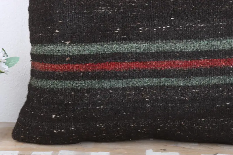 Garden Pillow Case, Sofa Pillow, Turkish Pillow, Bench Pillow Cover, Vintage Kilim Pillow, Boho Pillow, 24x24 Brown Pillow Cover, Cushion Case - 3