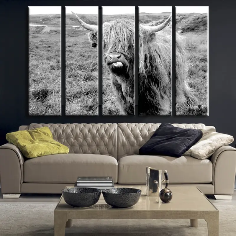 Bull Canvas, Bull Photo, Bull Poster, Wild Bull Canvas, Horned Bull, Animal Print Wall Canvas, Animal Photo Print, Black White Print Bull - 4