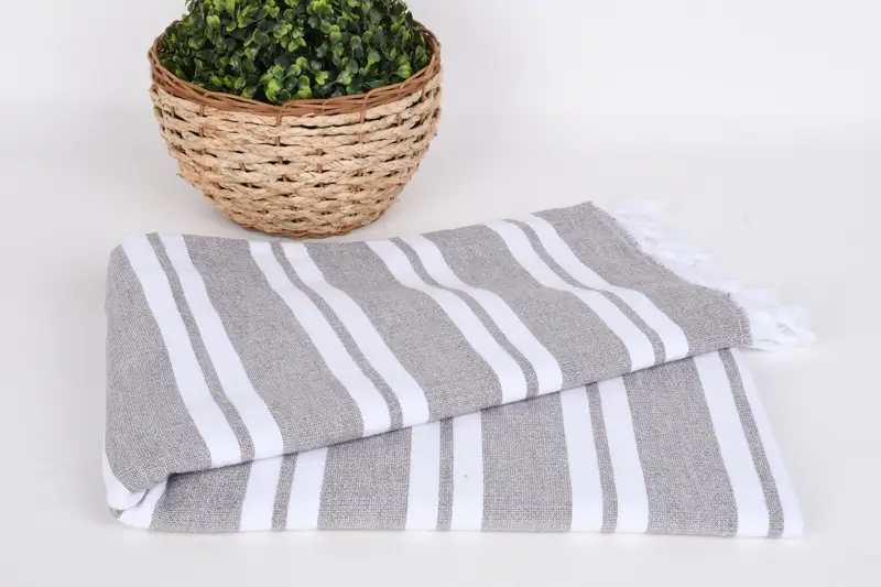Turkish Towel Beach, Bridal Shower Favor, Wedding Hand Made Gift, Personalized Wedding Gift, 68x36 Cotton Striped Terry Towel, Housewarming Gift - 4