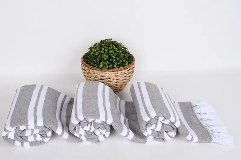Turkish Towel Beach, Bridal Shower Favor, Wedding Hand Made Gift, Personalized Wedding Gift, 68x36 Cotton Striped Terry Towel, Housewarming Gift - 8