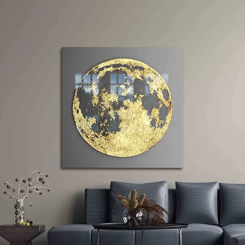 モダンなムーンプリントガラス: エレガントで現代的なデザイン