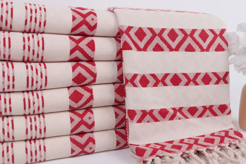 Beach Size Towel, Bachelor Party Gifts, Thin towel, Summer Gift, Organic Turkish towel, 70x40 Cotton Diamond Towel, Turkish Bath Towel Set - 2