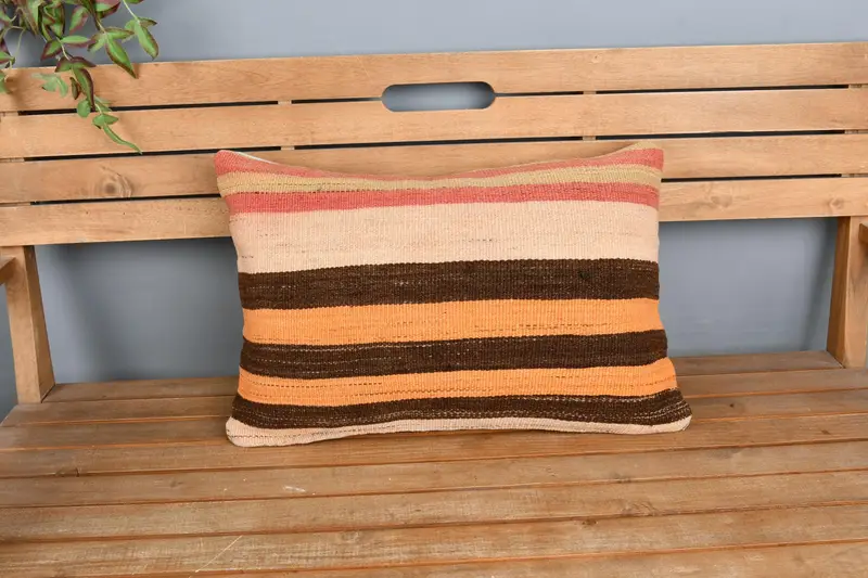 Pillow for Sofa, Boho Pillow Sham Cover, Cushion Cover, 16x24 Orange Cushion Cover, Vintage Pillow, Boho Chic Pillow Case - 6