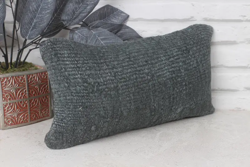 Antique Pillows, Cushion Cover, Interior Designer Pillow, Art Deco Cushion Cover, Turkish Pillow, 8x16 Gray Pillow Cover - 4