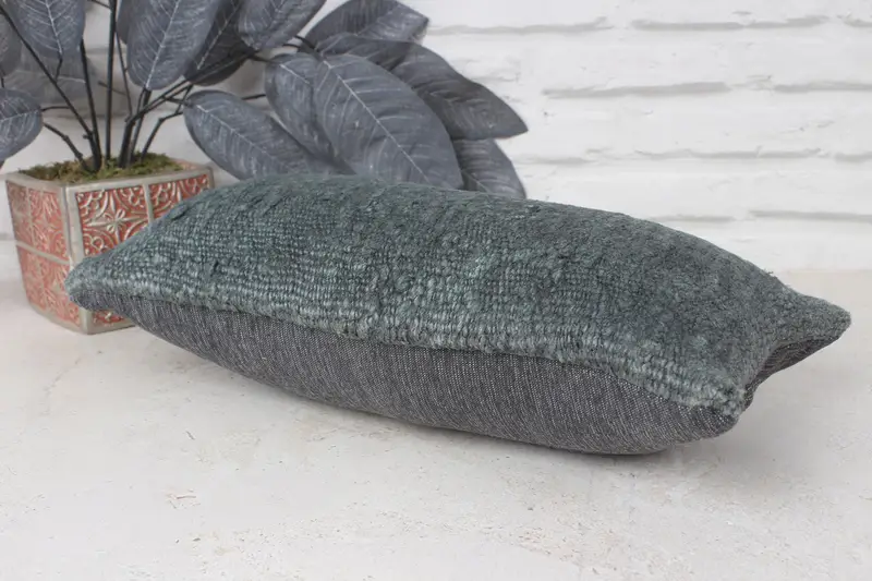 Antique Pillows, Cushion Cover, Interior Designer Pillow, Art Deco Cushion Cover, Turkish Pillow, 8x16 Gray Pillow Cover - 6