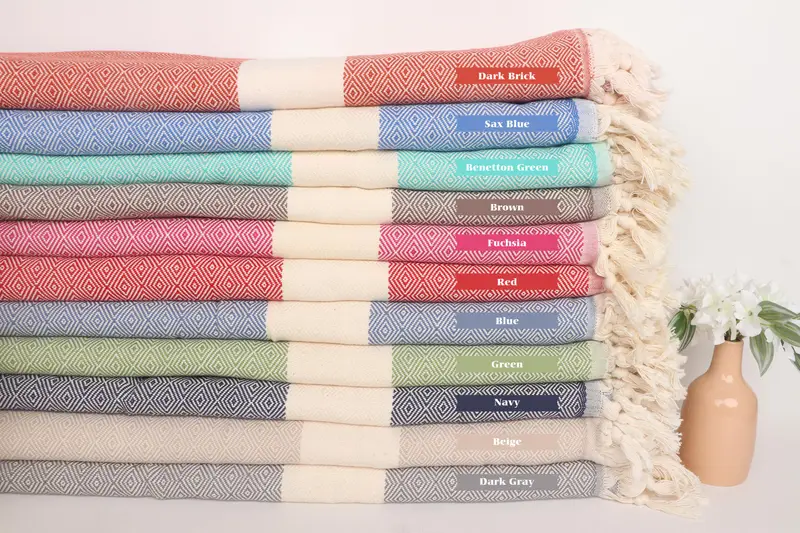 92x80 Cotton Diamond Towel, Bachelorette Gifts, Bedspread, Christmas Favors, Decorative Bedspread, Throw Blanket Couch, Thanksgiving Tablecloth - 1