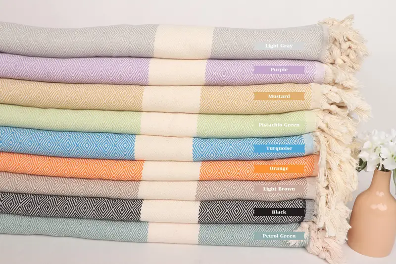 92x80 Cotton Diamond Towel, Bachelorette Gifts, Bedspread, Christmas Favors, Decorative Bedspread, Throw Blanket Couch, Thanksgiving Tablecloth - 2