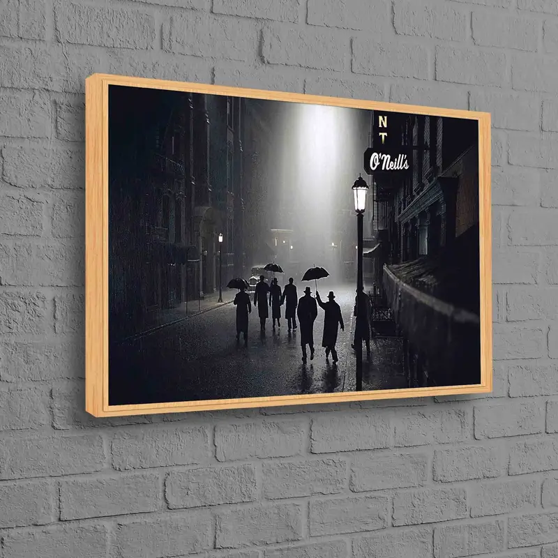 魅惑的な夜の街の風景プリントキャンバス - モダンアート