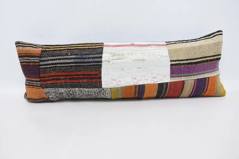 Holiday Decor Throw Rectangle Cushion Cover, Geometric White 12x36 inch Moroccan Pillow Case - 1