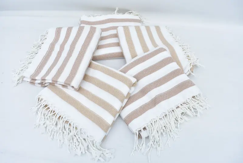 Employee Gifts, Handmade Gift, Cotton towel, Sand-resistant Turkish towel for travel, Monogram Turkish Towel, 70x36 Cotton Striped Towel - 5