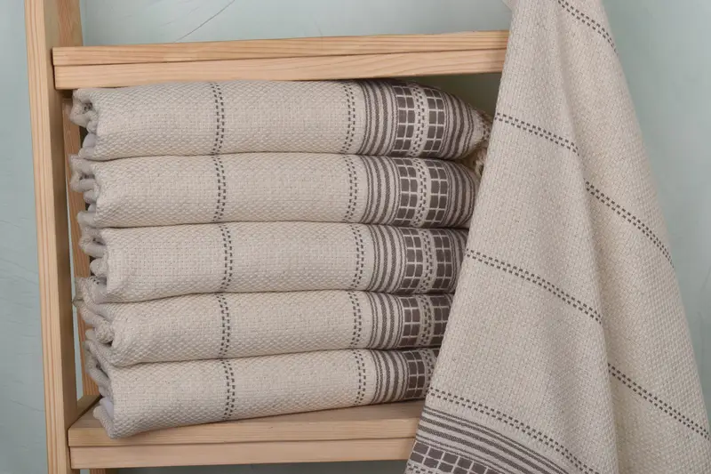 Monogrammed Hand Towel, Turkish Tea Towel, Best Wedding Gift, Personalized Hand Towel, 40x20 Linen Striped Towel, Travel Towel, Christmas Hand Towel - 2