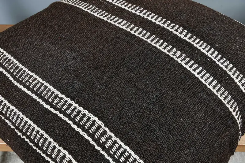 Vintage Kilim Throw Pillow, Vintage Kilim Pillow, Pillow Cover, Decorative Throw Cushion Case, Vintage Pillow, 28x28 Black Pillow Cover - 4