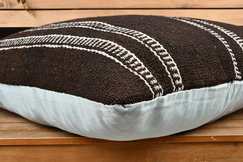 Vintage Kilim Throw Pillow, Vintage Kilim Pillow, Pillow Cover, Decorative Throw Cushion Case, Vintage Pillow, 28x28 Black Pillow Cover - 3