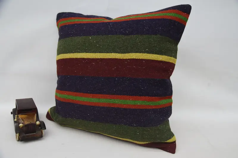 Pillow for Couch, 20x20 Blue Pillow Cover, Cushion, Handmade Throw Pillow, Vintage Kilim Throw Pillow, Cozy Throw Pillow Case, Vintage Kilim Pillow - 3